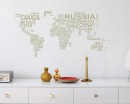 World Map Country Names Vinyl Decals Modern Wall Stickers